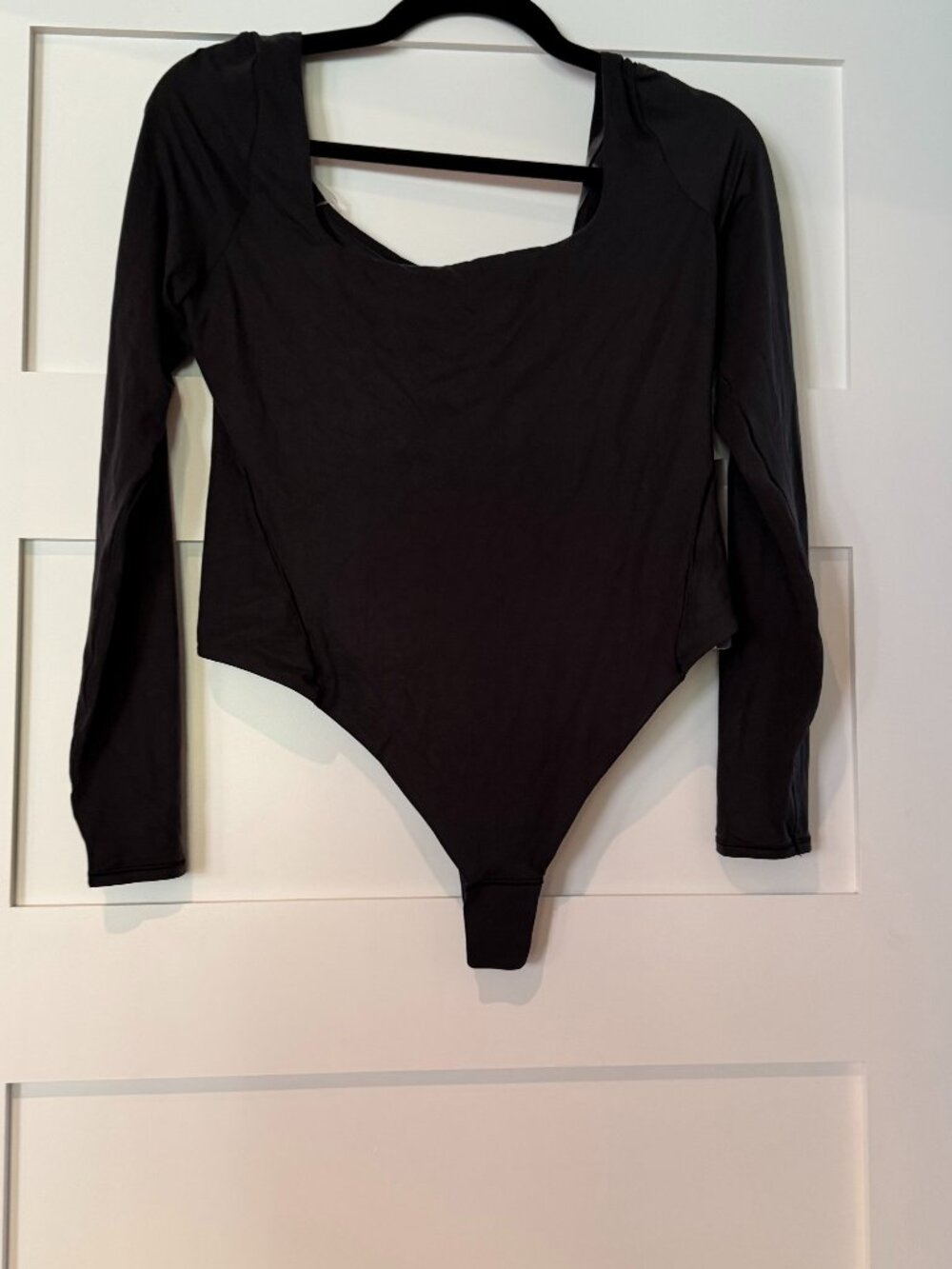 Lululemon Nulu Square-Neck Long Sleeve Bodysuit Black Size Large NWT